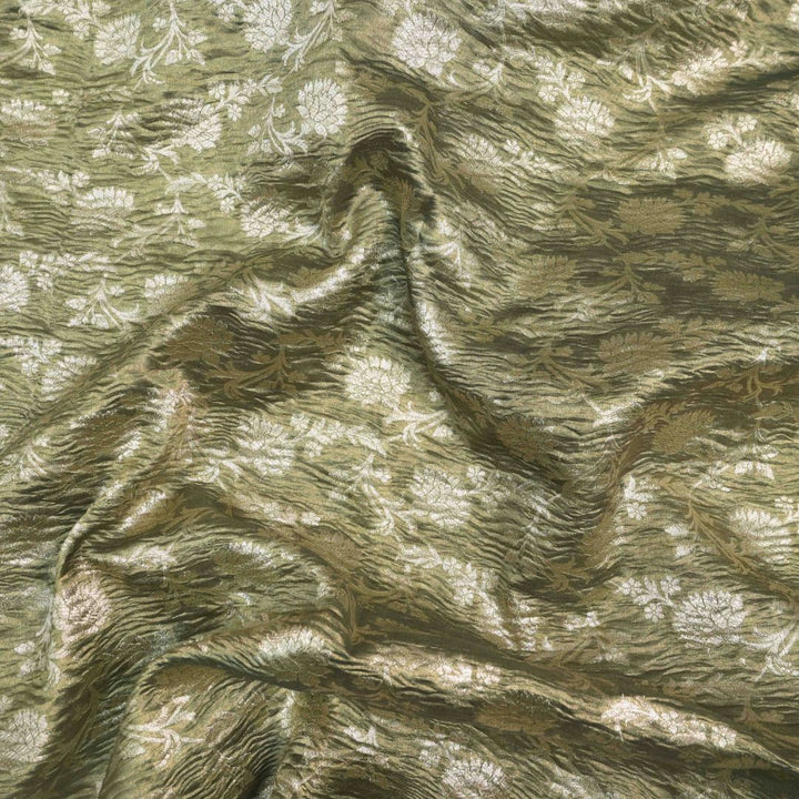 Sage Green Pure Crush Tissue Zari Jaal | T-16-203