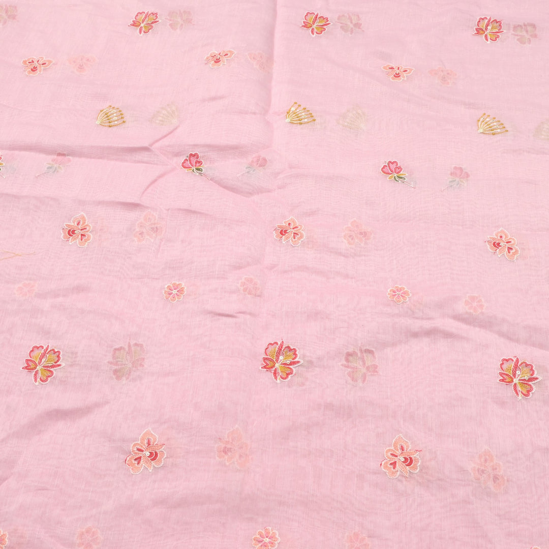 Chanderi Thread With Sequins Embroidery Fabrics