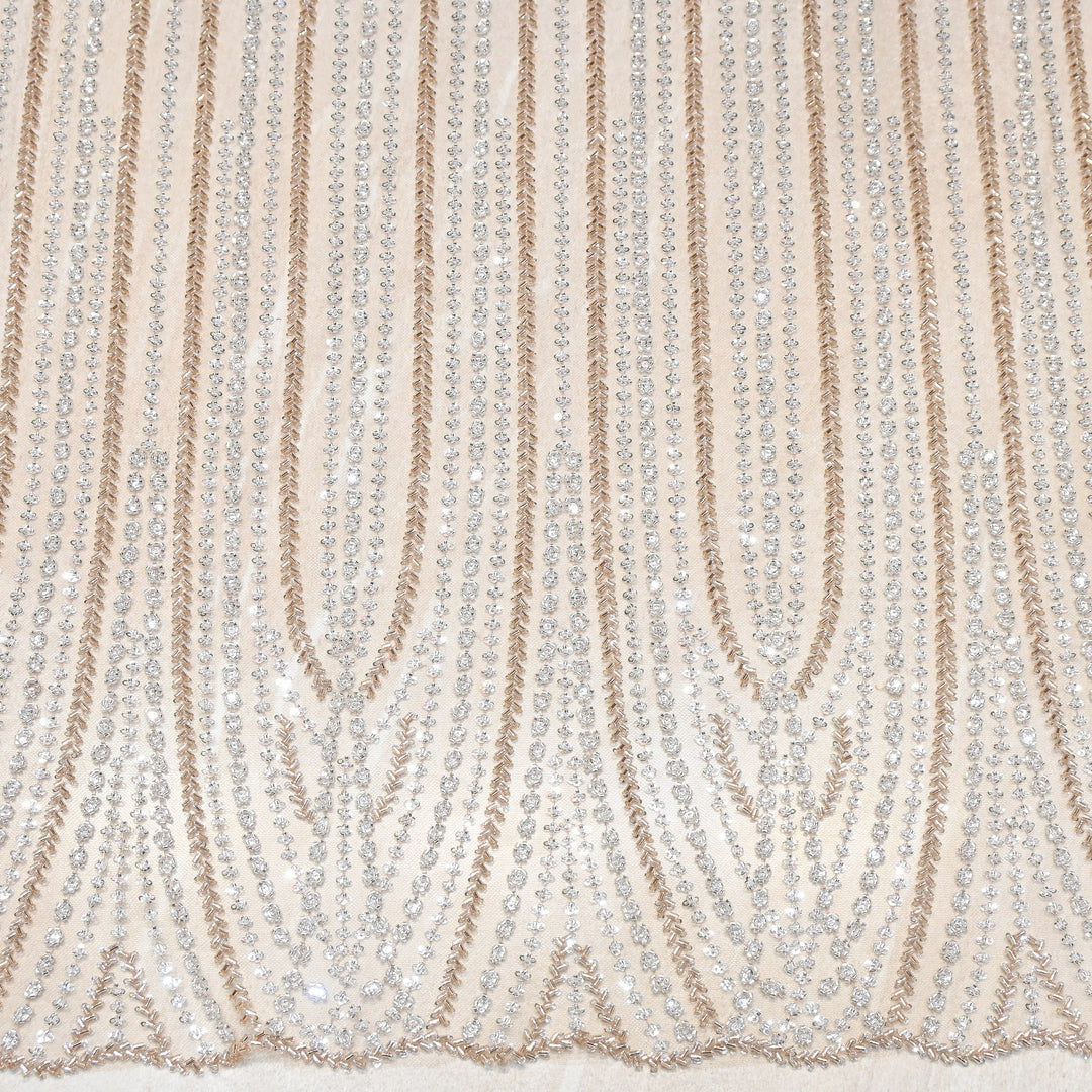 Premium Imported Beaded & Sequin Embroidery Net Fabric- 382747-01