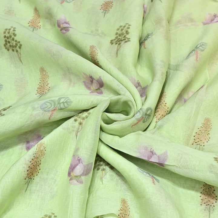 Mul Chanderi Digital Print Fabric - Soft Lightweight Designer Fabric GT0185-1j