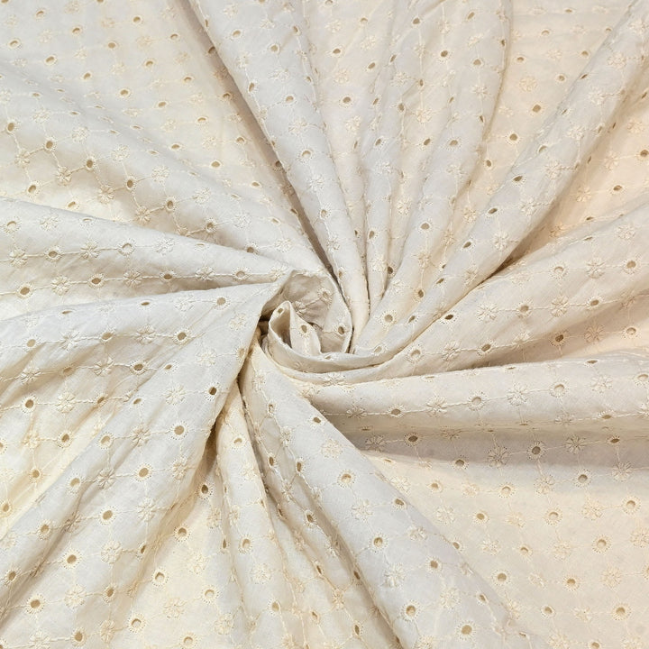 Kora Cotton Cutwork Chikankari Embroidery Fabric DF0130-5