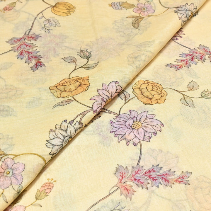 Premium Mul Chanderi Digital Print Fabric – Lightweight Chanderi Fabrics GT0185-3
