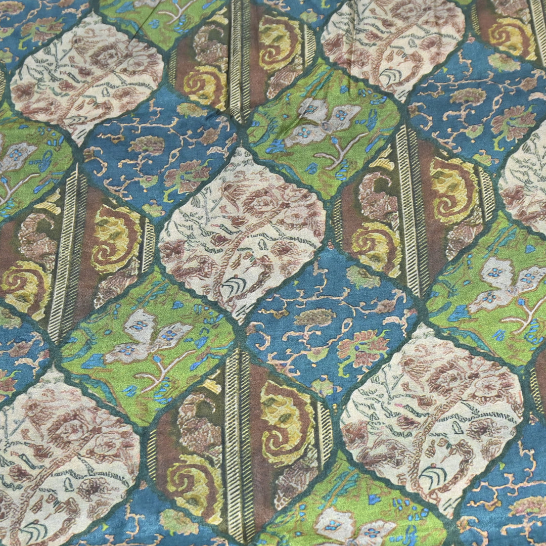 Multicolor Muslin Digital Print Fabric-KTP44-18