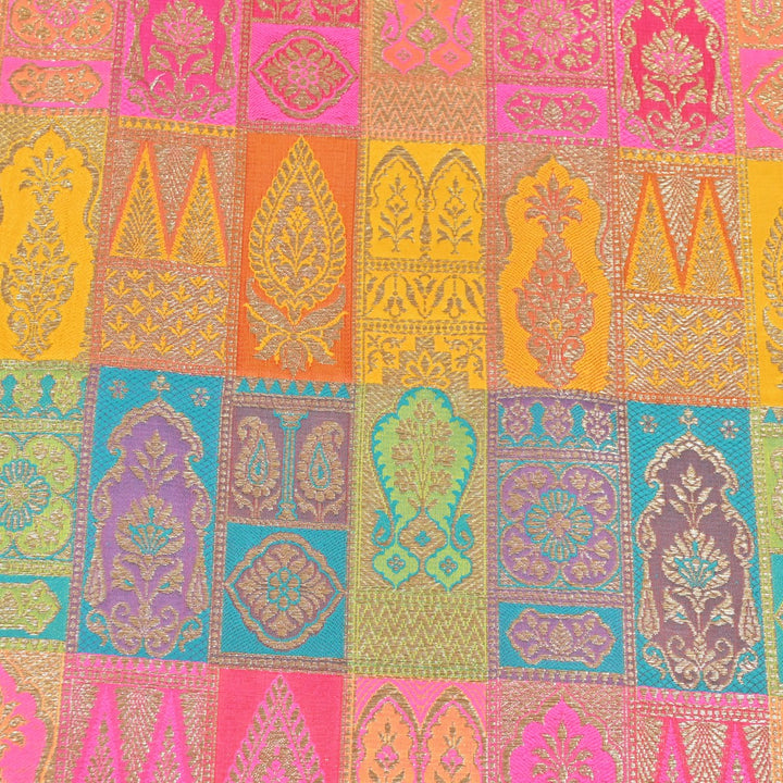 Multi Colour Rangoli Brocade Fabrics