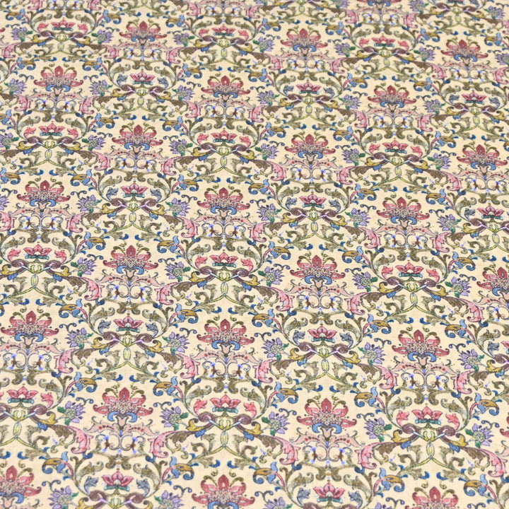 Pastel Cream Italian Lawn Print Fabric