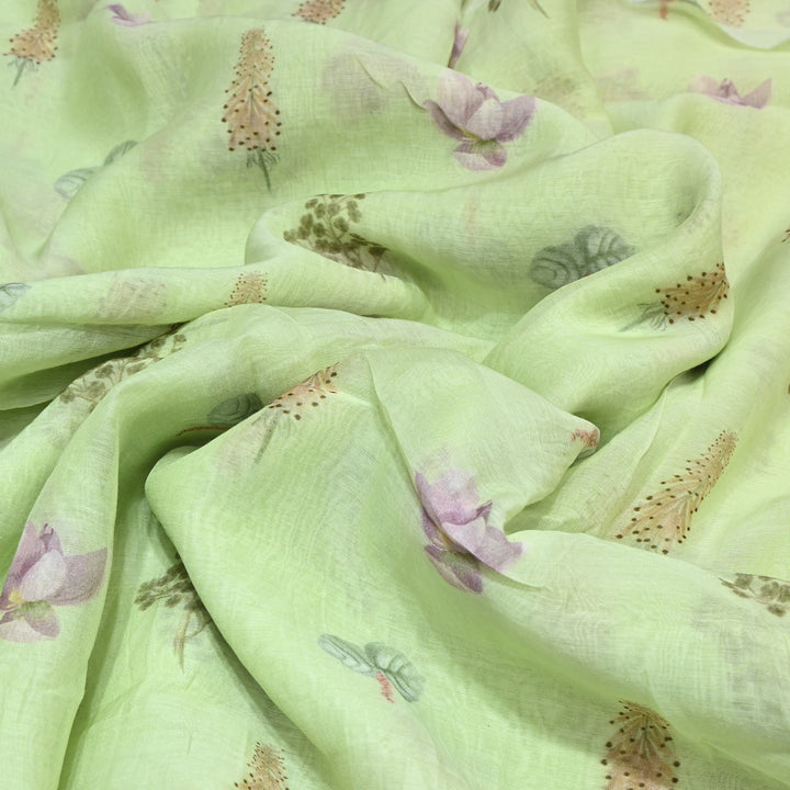 Mul Chanderi Digital Print Fabric - Soft Lightweight Designer Fabric GT0185-1j