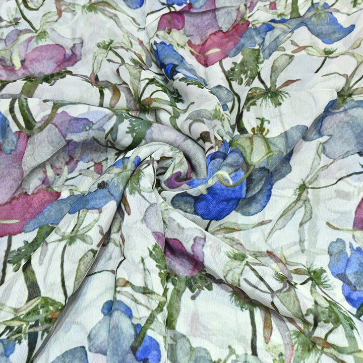 Designer Floral Cotton Digital Print Fabric-Soft Breathable Designer Cotton Fabric SNT165-12
