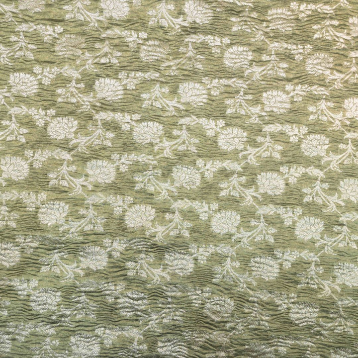 Sage Green Pure Crush Tissue Zari Jaal | T-16-203