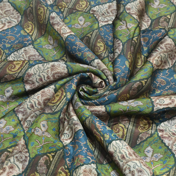 Multicolor Muslin Digital Print Fabric-KTP44-18