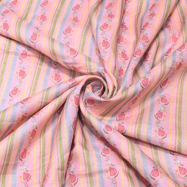 Multi Color Premium Bamberg Satin Digital Print Fabric – 001333-21