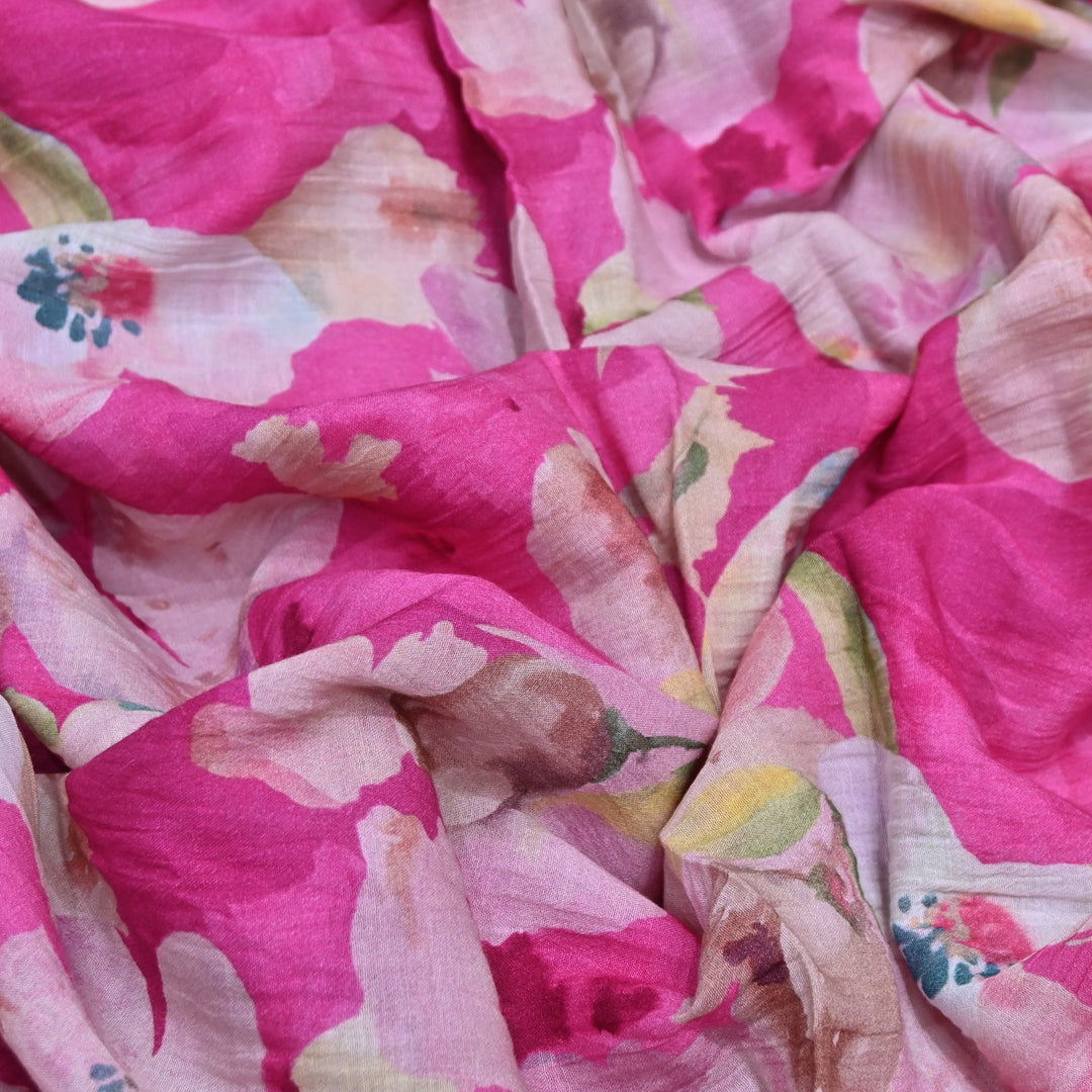 Elegant Crush Chanderi Digital Print Fabrics-UF0208-8