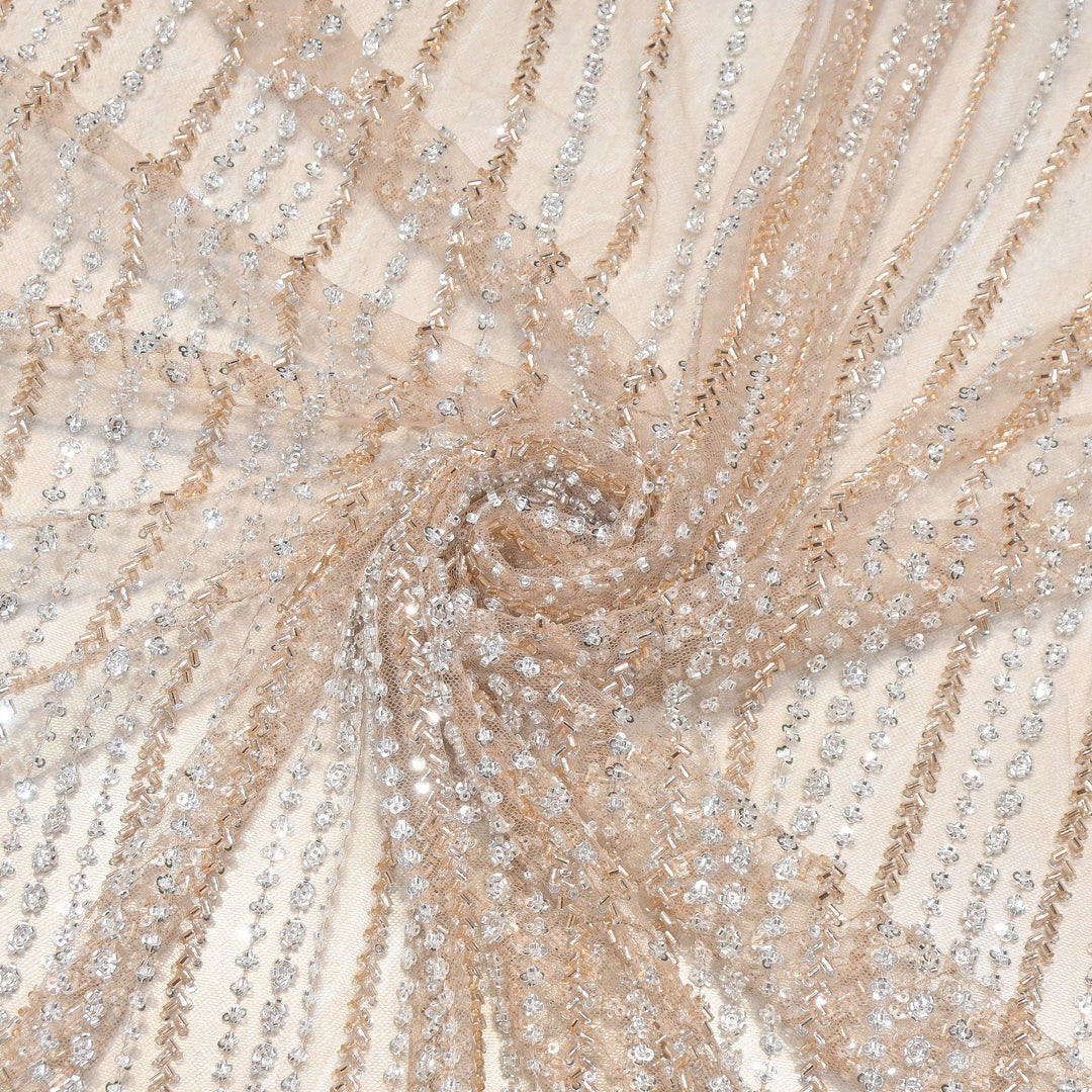 Premium Imported Beaded & Sequin Embroidery Net Fabric- 382747-01