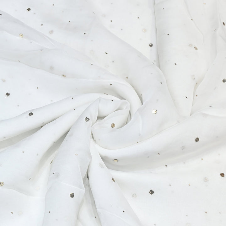 Dyeable Viscose Organza Handwork Mukaish Fabric
