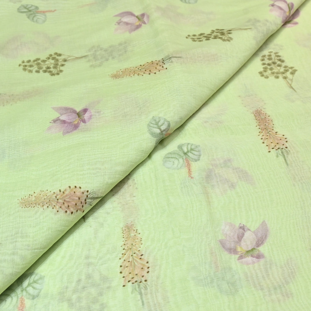 Mul Chanderi Digital Print Fabric - Soft Lightweight Designer Fabric GT0185-1j