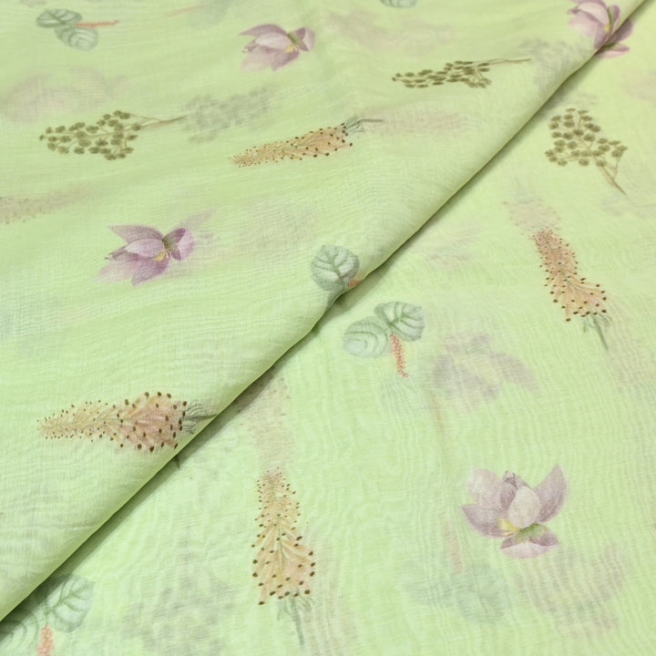 Mul Chanderi Digital Print Fabric - Soft Lightweight Designer Fabric GT0185-1j