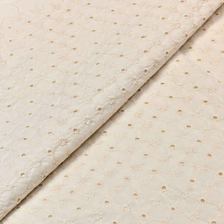 Kora Cotton Cutwork Chikankari Embroidery Fabric DF0130-5