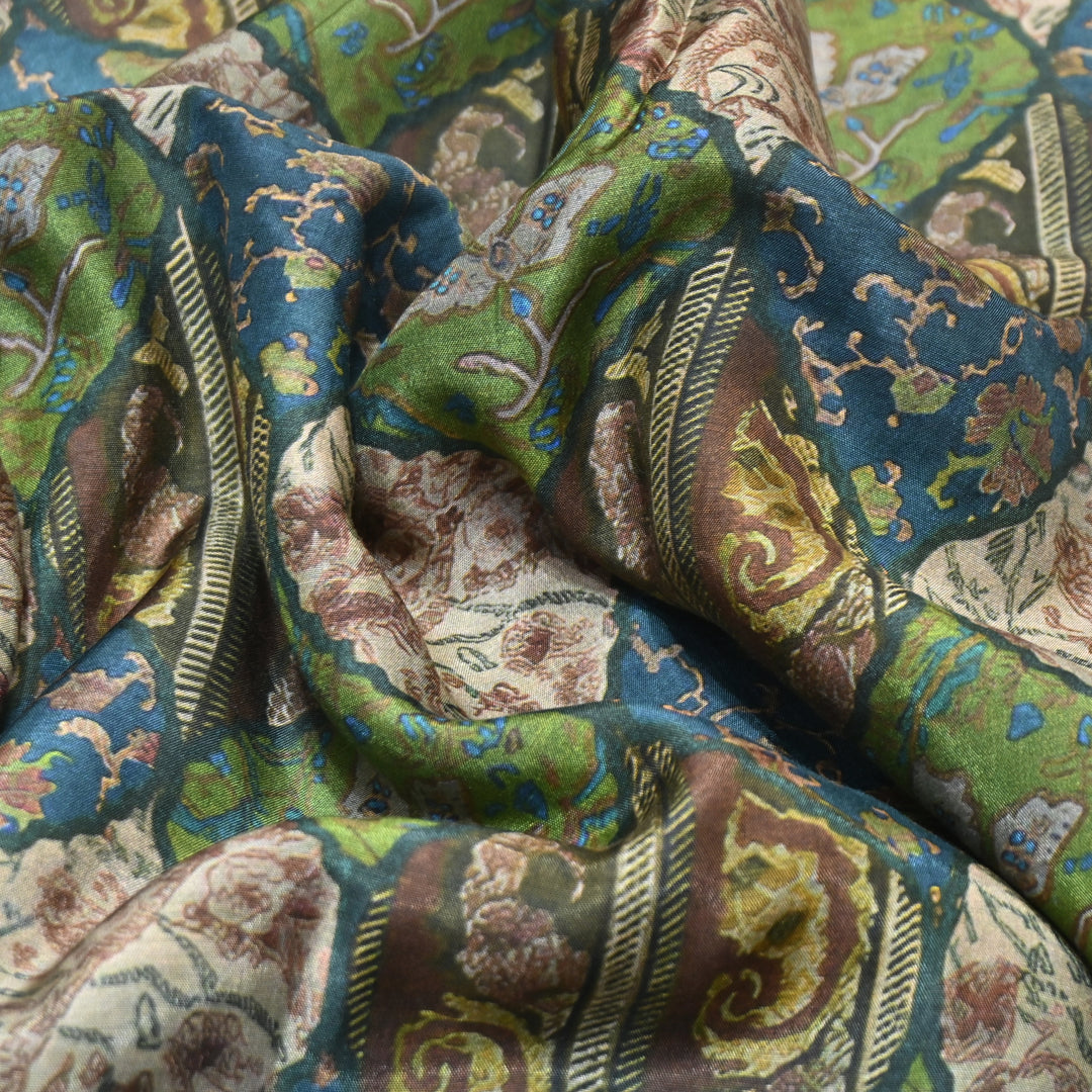 Multicolor Muslin Digital Print Fabric-KTP44-18