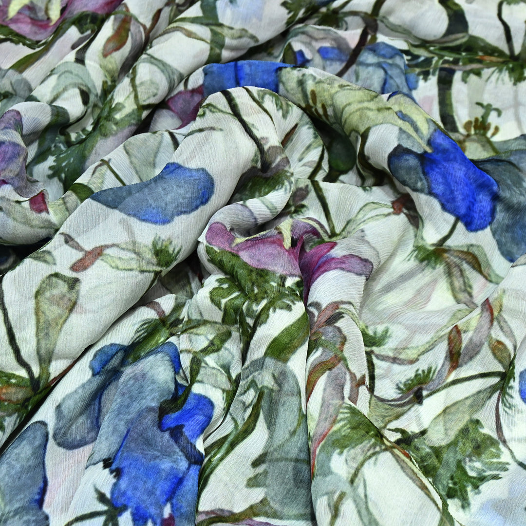 Designer Floral Cotton Digital Print Fabric-Soft Breathable Designer Cotton Fabric SNT165-12