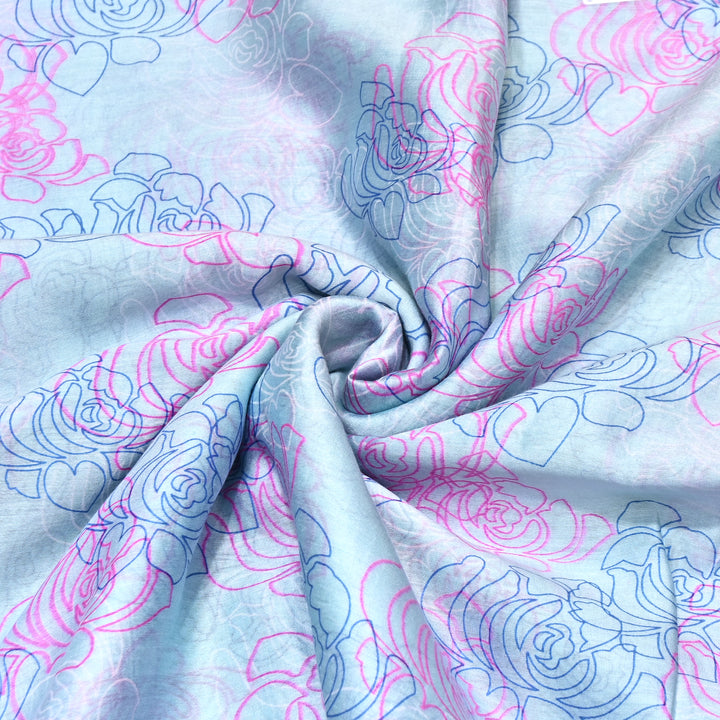 Silk Chanderi Digital Print Fabric 44" – Soft Lightweight Designer Fabric 001664-03