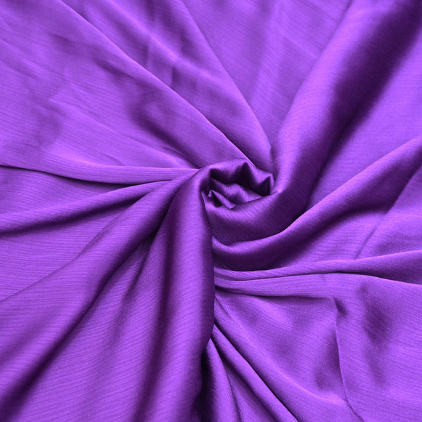 Purple Iris Colour Satin Chiffon Fabrics