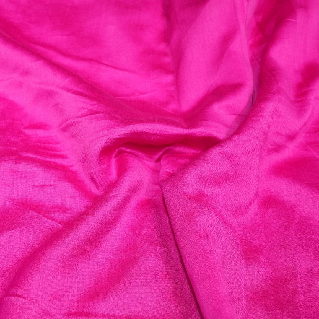 Hot Pink Colour 70gm Silk Chandei Fabrics