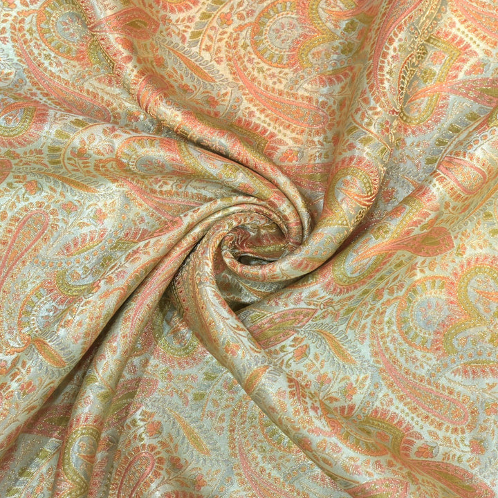 Gajji Satin Position Print Zari Jacquard Fabrics