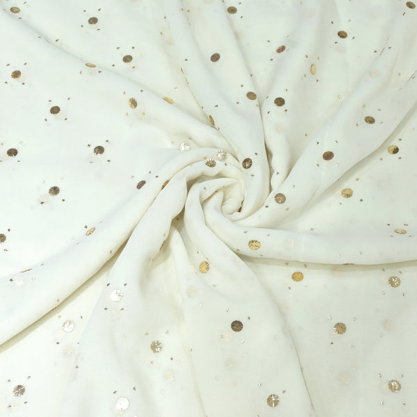 60gm Pure Georgette Mukaish Hand Work Fabrics