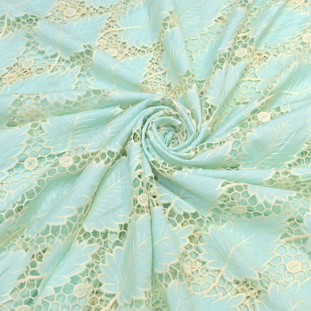 Cut Work Embroidered Fabric on Imported Crepe