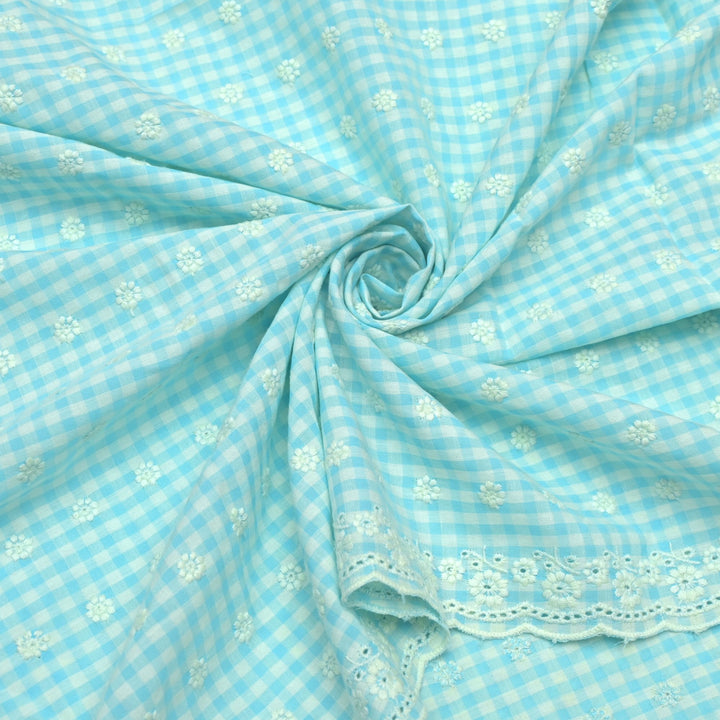 Cotton Checks Chikan Buti Fabrics