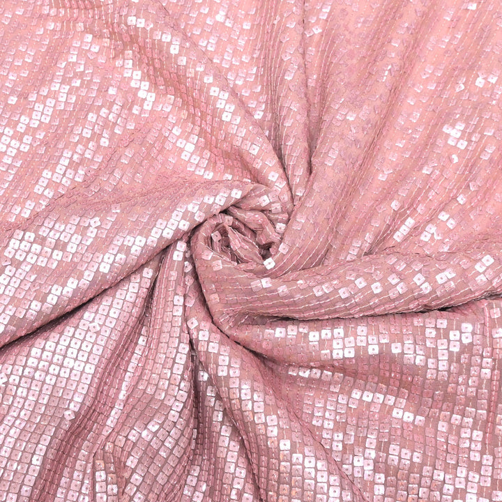 Viscose Georgette Sequins Embroidery Fabric