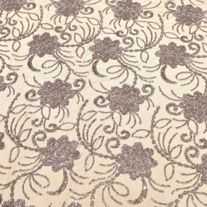 Imported Net Cutdana With Sequins Handwork Embroidery Fabrics