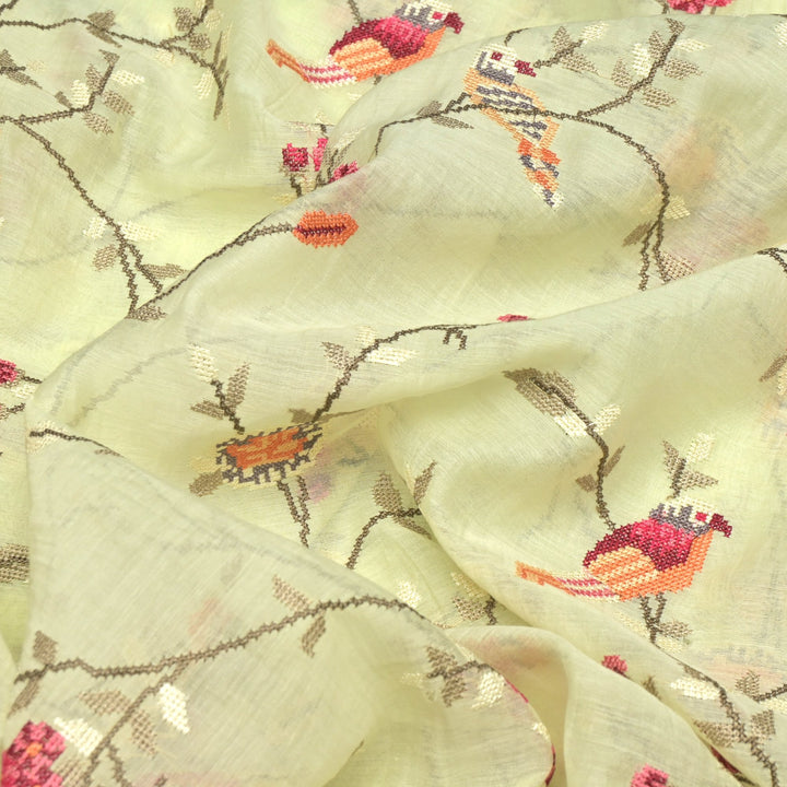 Mul Chanderi Crosstitch Embroidery Fabrics