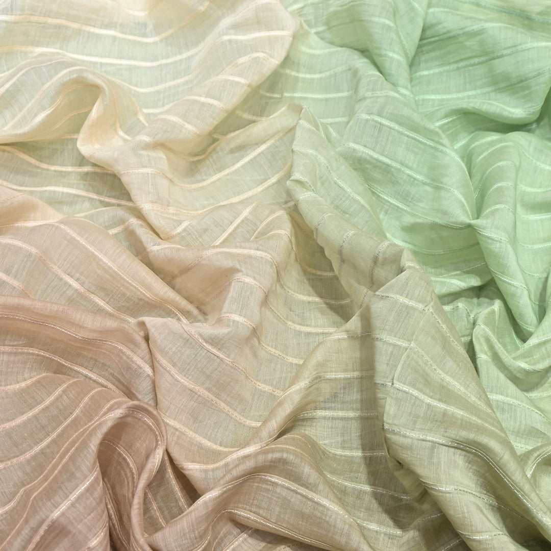 4D Shaded Mul Chanderi Pintex Fabric 44" – Soft Designer Summer Fabric-GP4100-5