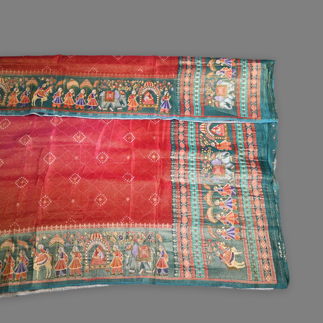 Tissue Zari Jacquard Print Dupatta – Elegant Ethnic Dupatta for Women- 0PTJP4-2