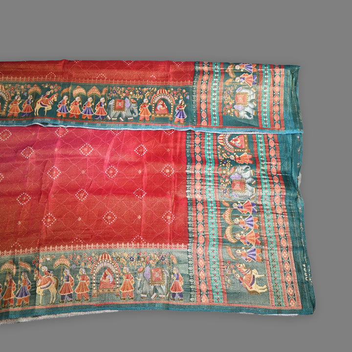 Tissue Zari Jacquard Print Dupatta – Elegant Ethnic Dupatta for Women- 0PTJP4-2