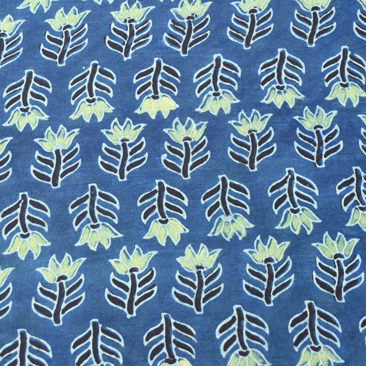 Deep Indigo Modal Satin Fabric in Digital Print.