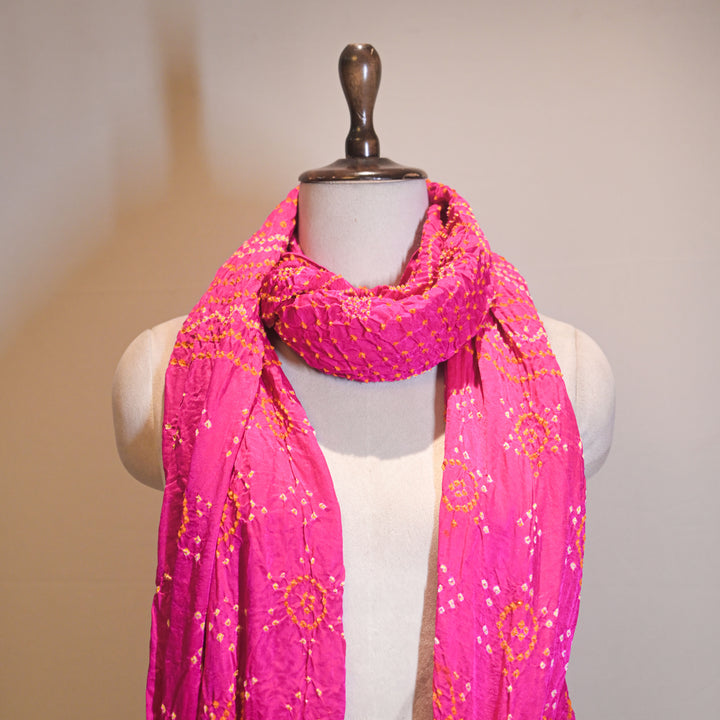 Pink Bandhani Dupatta