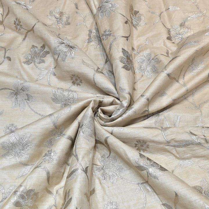 Pure Moonga Silk Zari Embroidery Fabric – Premium Designer Ethnic Fabric for Wedding & Festive Wear -MS4378-1