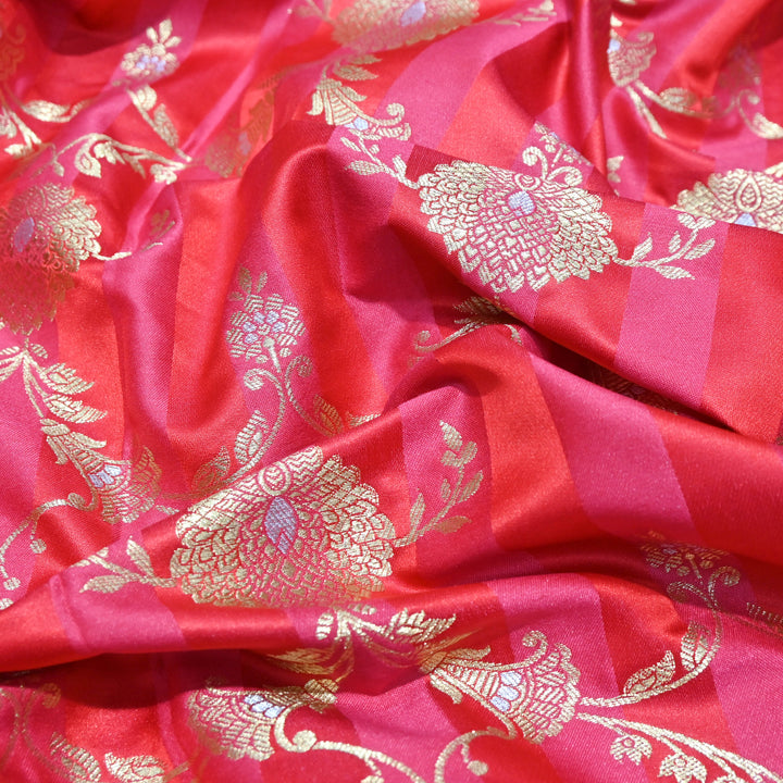 Rani Pink Mina Zari Brocade Fabric