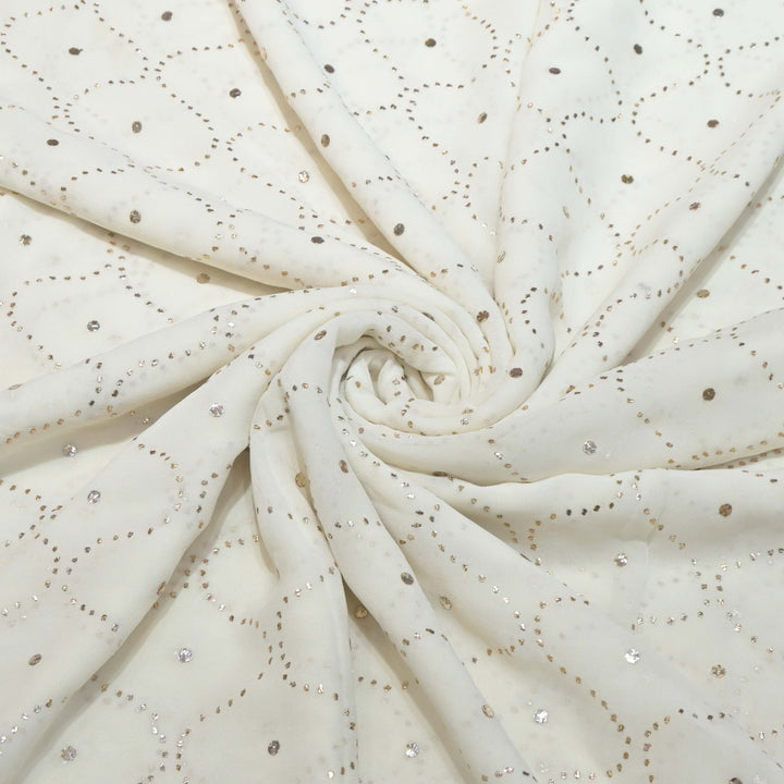 60gm Georgette Mukaish Hand Work Fabrics