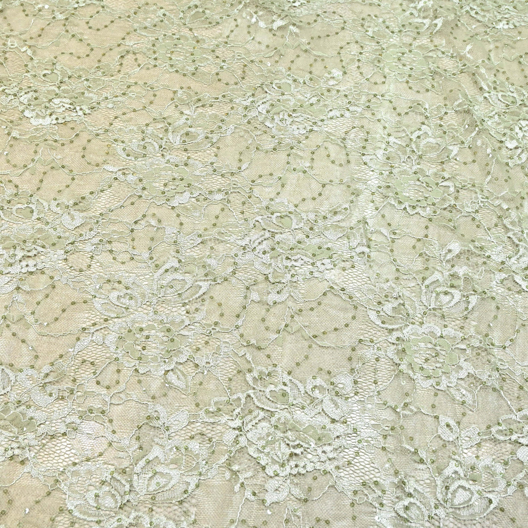 Mint Green Cord Lace Fabric