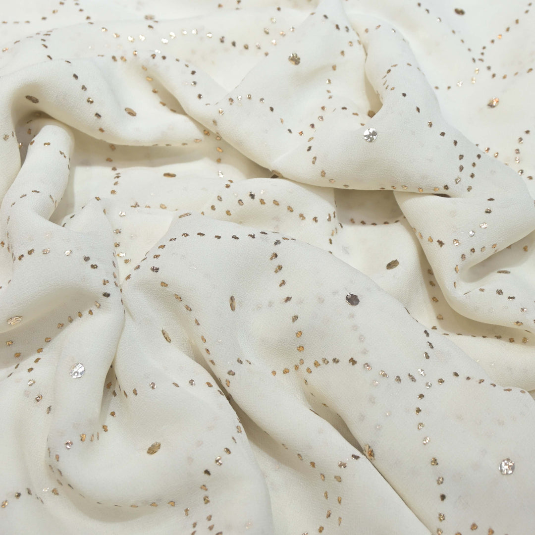 60gm Georgette Mukaish Hand Work Fabrics