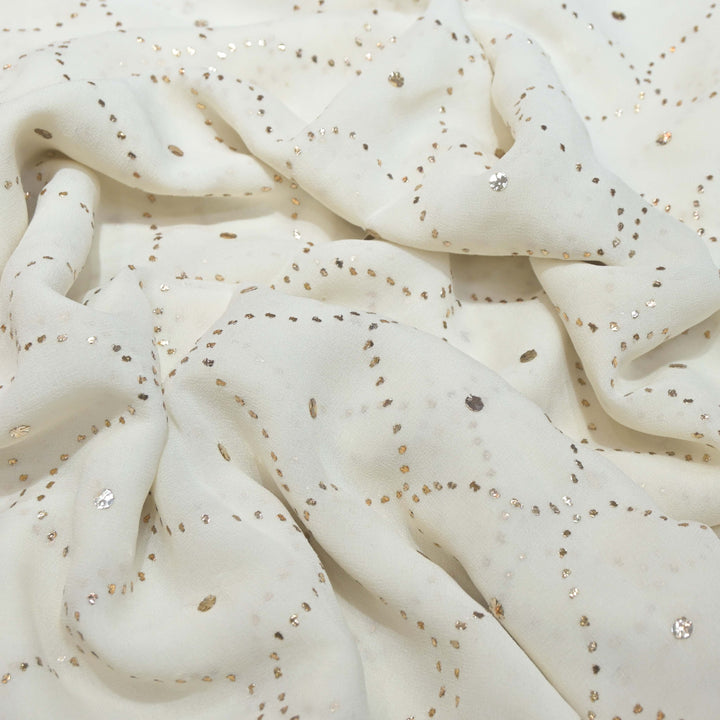 60gm Georgette Mukaish Hand Work Fabrics