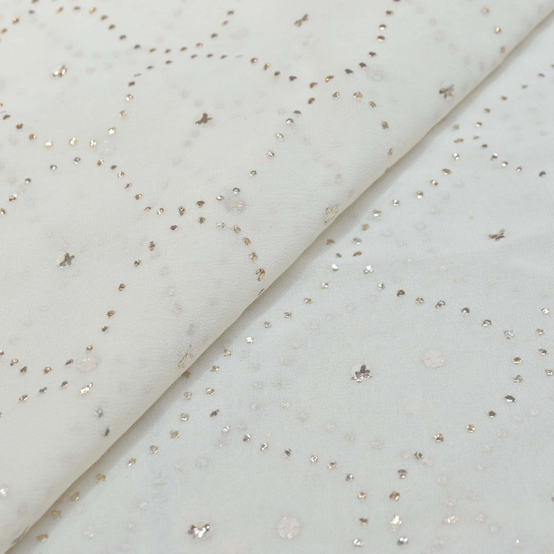 60gm Georgette Mukaish Hand Work Fabrics