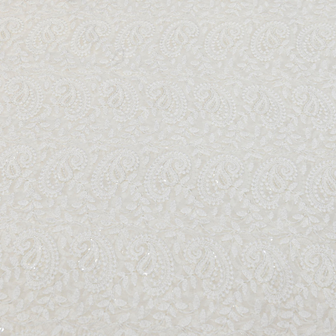 Georgette Thread & Sequins Embroidery Fabric – Elegant Designer Fabric - UT0345-2