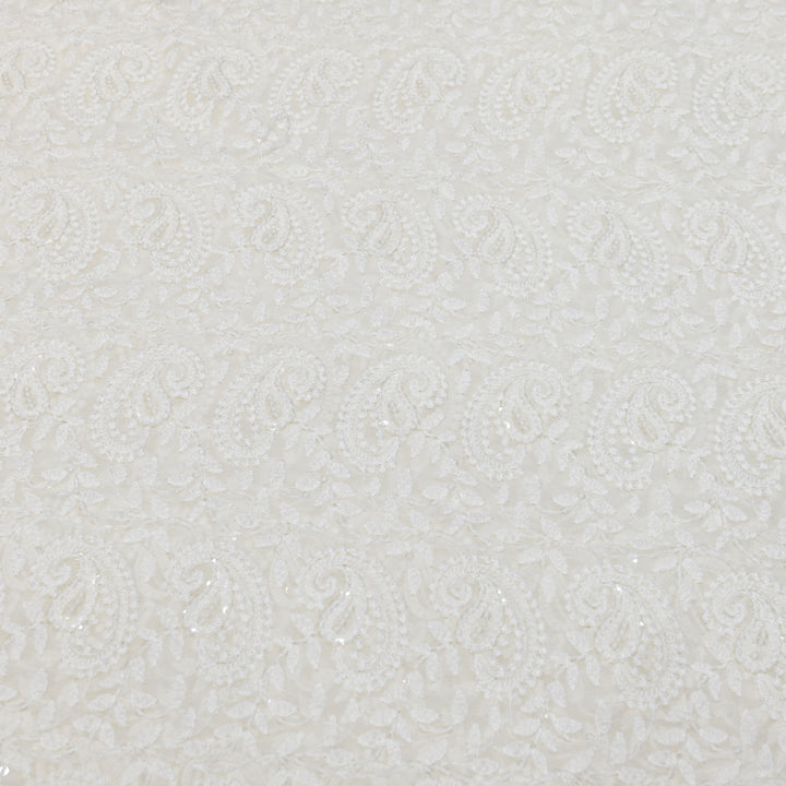 Georgette Thread & Sequins Embroidery Fabric – Elegant Designer Fabric - UT0345-2