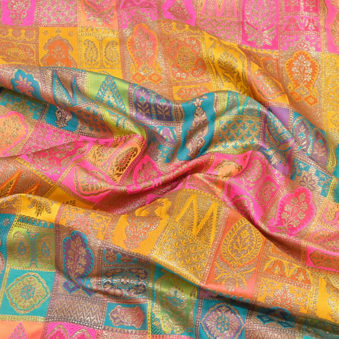 Multi Colour Rangoli Brocade Fabrics