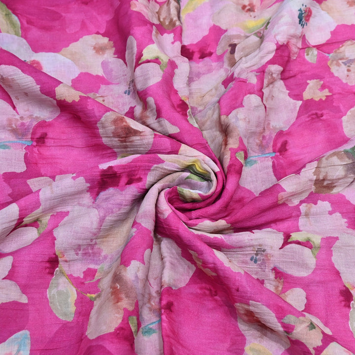 Elegant Crush Chanderi Digital Print Fabrics-UF0208-8