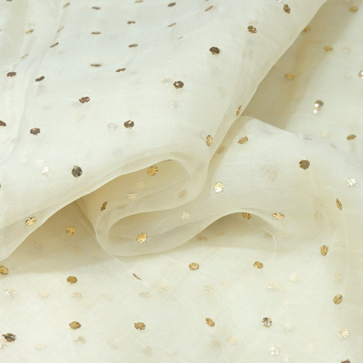 22gm Organza Mukaish Hand Work Fabrics