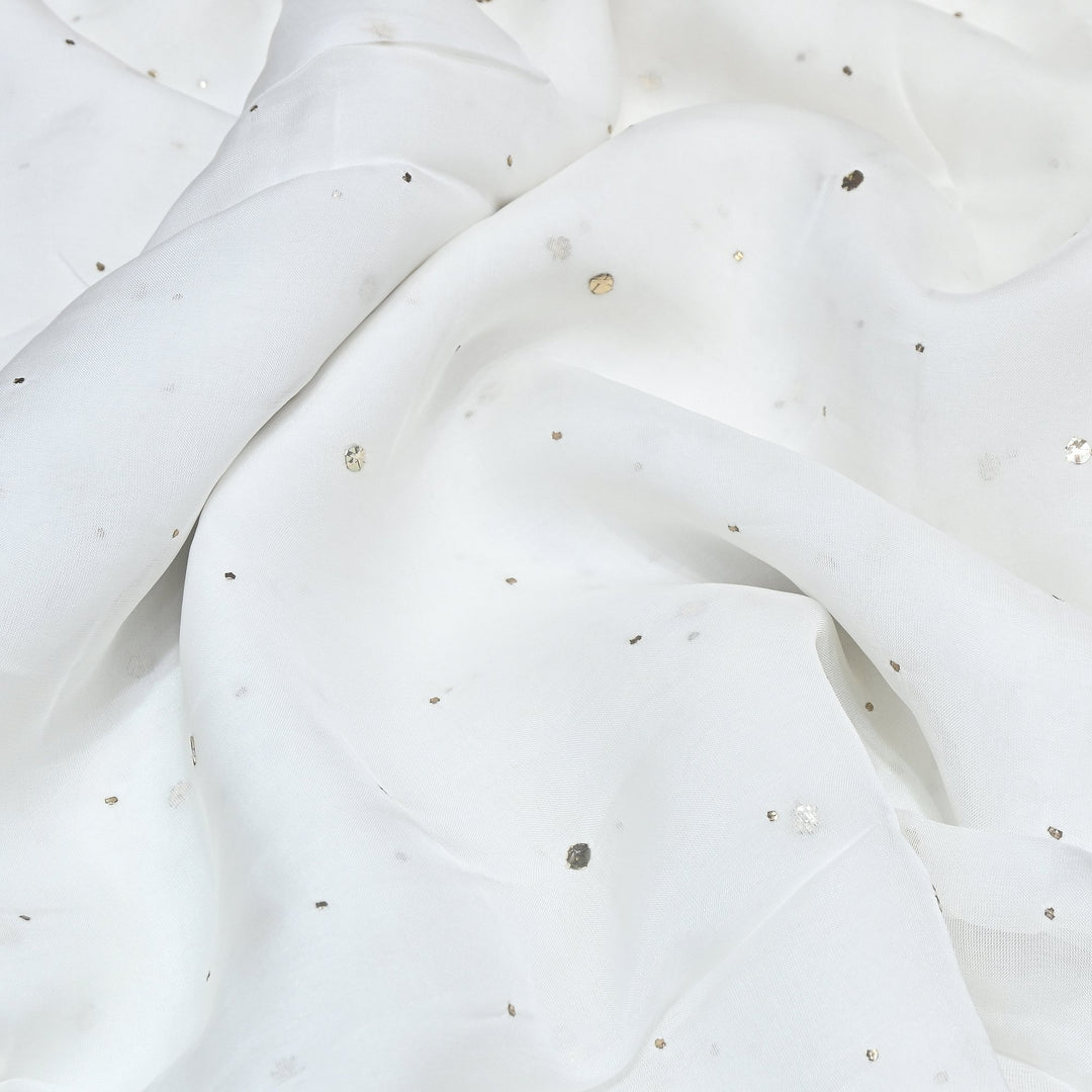 Dyeable Viscose Organza Handwork Mukaish Fabric